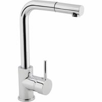 GO by Van Marcke Cocoon keukenmengkraan eengreeps met uittrekbare sproeier waterbesparend draaibaar chroom FF6236 - thumbnail