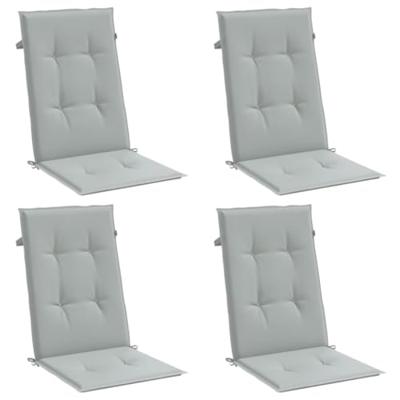 VidaXL Stoelkussens 4 st hoge rug 120x50x4 cm stof lichtgrijs