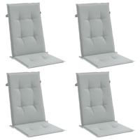 VidaXL Stoelkussens 4 st hoge rug 120x50x4 cm stof lichtgrijs - thumbnail