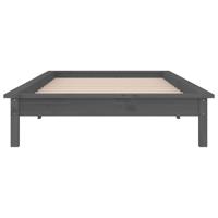 Bedframe LED massief hout grijs 90x190 cm - thumbnail