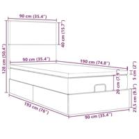 Ottoman bed met matrassen 90x190cm fluweel donkerblauw - thumbnail
