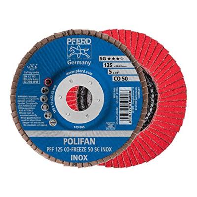 PFERD TOOLS 67612550 PFF 125 CO-FREEZE 50 SG INOX Lamellenschijf Diameter 125 mm Boordiameter 22.23 mm Legering op nikkelbasis, Superlegeringen op nikkel- of