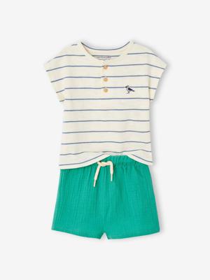 Babyset met T-shirt en short mintgroen Babyset met T-shirt en short mintgroen