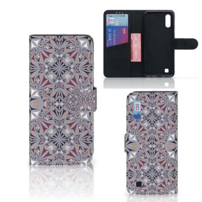 Samsung Galaxy M10 | Bookcase | Flower Tiles Samsung Galaxy M10 | Bookcase | Flower Tiles