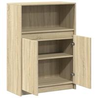 Dressoir met LED 72x34x100 cm bewerkt hout sonoma eikenkleurig - thumbnail