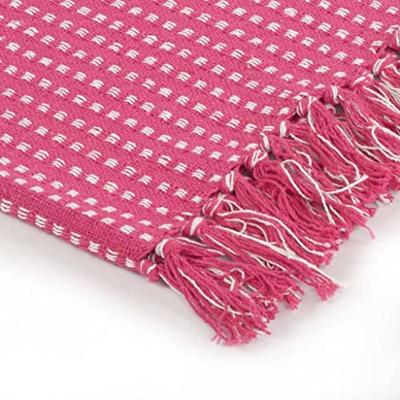 VidaXL Plaid vierkanten 220x250 cm katoen roze