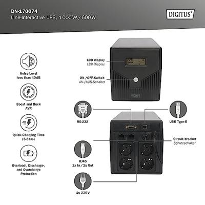 Digitus DN-170063 UPS-systeem 600 VA