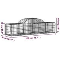 VidaXL Schanskorf gewelfd 200x50x40/60 cm gegalvaniseerd ijzer - thumbnail