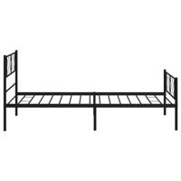 Bedframe met hoofd- en voeteneinde metaal zwart 80x200 cm - thumbnail
