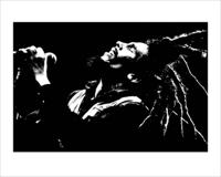 Kunstdruk Bob Marley - Black and White 50x40cm - thumbnail