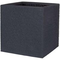 Bloempot Strata Raad van bestuur 39 x 39 x 39 cm Donker grijs Plastic Vierkant - thumbnail