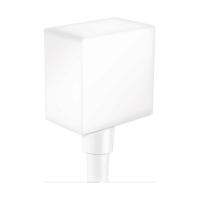 Hansgrohe Muuraansluitbocht FixFit Square met Terugslagklep Mat Wit - thumbnail