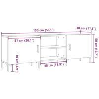 Tv-meubel 150x30x50 cm bewerkt hout artisanaal eikenkleurig - thumbnail