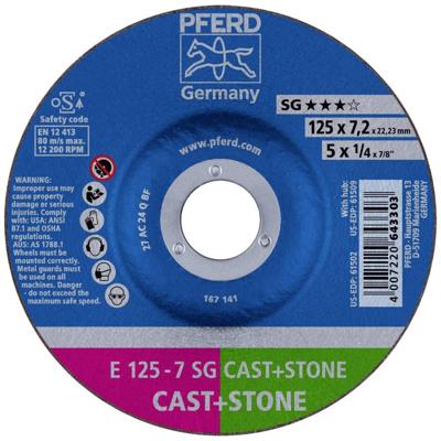 PFERD TOOLS 69298075 E 125-7 SG CAST+STONE (2) Afbraamschijf recht Diameter 125 mm Boordiameter 22.23 mm 1 stuk(s)