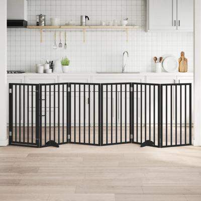 Hondenhek inklapbaar 6 panelen 300 cm populierenhout zwart