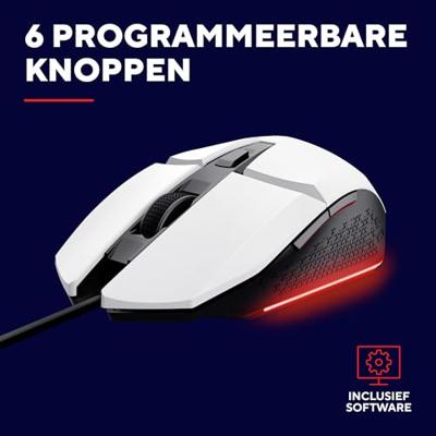 Muis Trust 25066 GXT109W Wit Zwart/Wit - thumbnail