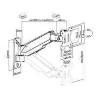 VALUE LCD-arm, wandmontage, 4 draaipunten, zwart - thumbnail