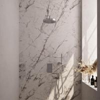 BRAUER Stripe Thermostatische Inbouw Regendouche - 3-weg - rechthoekig - SET 14 - 25cm douchekop - gebogen muurarm - staaf handdouche - doucheslang - wandaansluitbocht - chroom 5-CE-391 - thumbnail