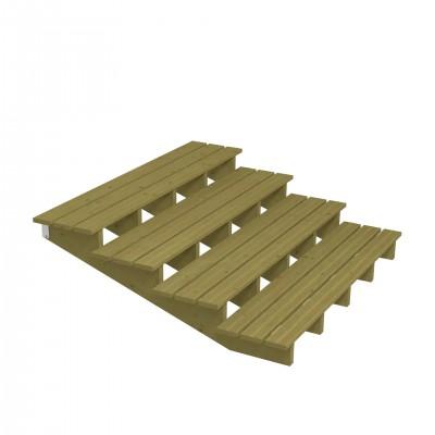 Houten Tuintrap 4 Treden - 19º - 180 CM Breed Houten Tuintrap 4 Treden - 19º - 180 CM Breed