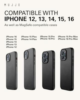 Mujjo Magsafe lederen card portomonee stand - Black Mujjo Magsafe lederen card portomonee stand - Black