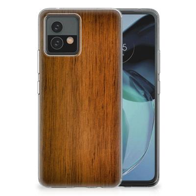 Motorola Moto G72 | Bumper Hoesje | Donker Hout