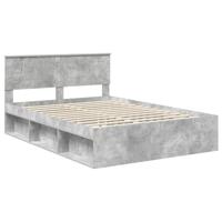 Bedframe met hoofdeinde Beton 140 x 190 cm Bewerkt hout - thumbnail