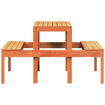 Picknicktafel 110x134x75 cm massief grenenhout wasbruin