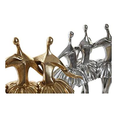 Decoratieve figuren DKD Home Decor Gouden Zilverkleurig Balletdanseres 33,5 x 14,5 x 32 cm (2 Stuks)