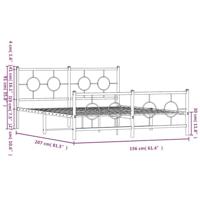 Bedframe met hoofd- en voeteneinde metaal zwart 150x200 cm - thumbnail