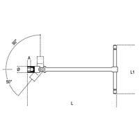 Beta T-sleutels met cardangewricht en zeskant dop 952 17 - 009520017 - thumbnail