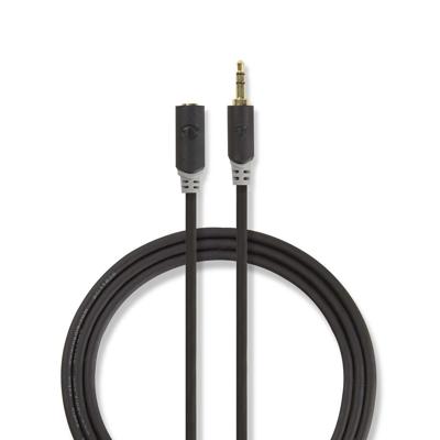 Stereo audiokabel | 3,5 mm male - 3,5 mm female | 3,0 m | Antraciet