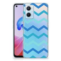 OPPO A96 | OPPO A76 | TPU bumper | Zigzag Blauw - thumbnail
