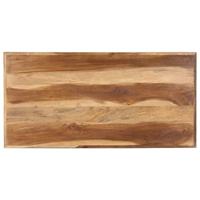 Eettafel 120x60x75 cm massief hout met honingkleurige afwerking - thumbnail