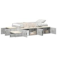 Opbergbedframe Beton Grijs 234 x 103 x 53.5 cm Bewerkt hout - thumbnail