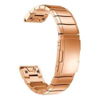 By Qubix - Stainless steel schakelband - Rosé goud - Compatible met Garmin Fenix 8-43mm - Compatible Garmin bandje - Bandbreedte: 20mm - thumbnail