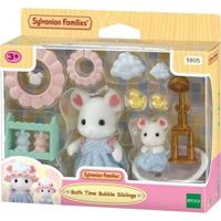 Sylvanian Families familie Marshmallow muis badtijd broer en zus - thumbnail