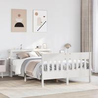 Bedframe zonder matras massief grenenhout wit 160x200 cm - thumbnail