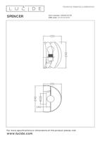 Lucide SPENCER - Wandlamp - 1xE27 - Zwart - thumbnail