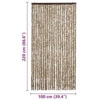 Vliegengordijn 100x220 cm chenille beige en bruin - thumbnail