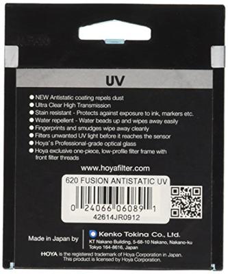 UV filter Hoya - Fusion Antistatic - Slim Frame - 62mm
