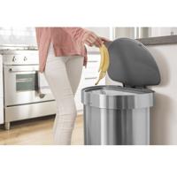 Simplehuman Afvalemmer Half Rond 45 liter (zilver) - thumbnail
