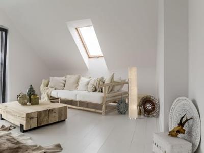 Fischer & Honsel Staande schemerlamp Thor 110cm zandkleurig 40028