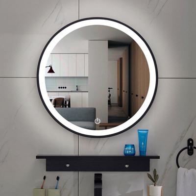 OUTLET Spiegel Wiesbaden Lista Nera met LED Verlichting Dimbaar Rond 80 cm Mat Zwart OUTLET Spiegel Wiesbaden Lista Nera met LED Verlichting Dimbaar Rond 80 cm Mat Zwart