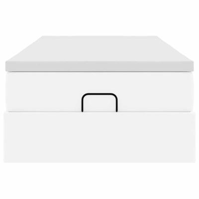 Ottoman bed met matras 90x190cm kunstleer wit