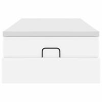 Ottoman bed met matras 100x200cm kunstleer wit - thumbnail