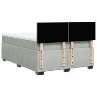 Boxspring met matras fluweel lichtgrijs 140x200 cm - thumbnail