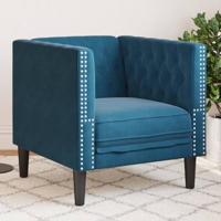 Fauteuil Chesterfield-stijl fluweel blauw - thumbnail