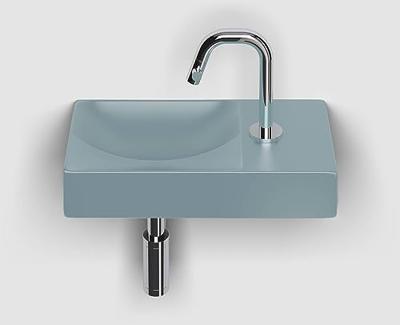 Clou Vale fontein 38 cm zonder kraangat rechts mat blauw keram CL/03.38161.R