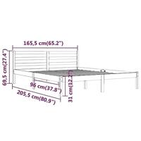 Bedframe massief grenenhout wit 160x200 cm - thumbnail