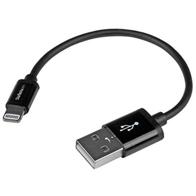 StarTech.com 15 cm korte zwarte Apple 8-polige Lightning-connector-naar-USB-kabel voor iPhone / iPod / iPad